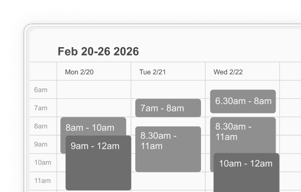 A&CO Booking calendar interface