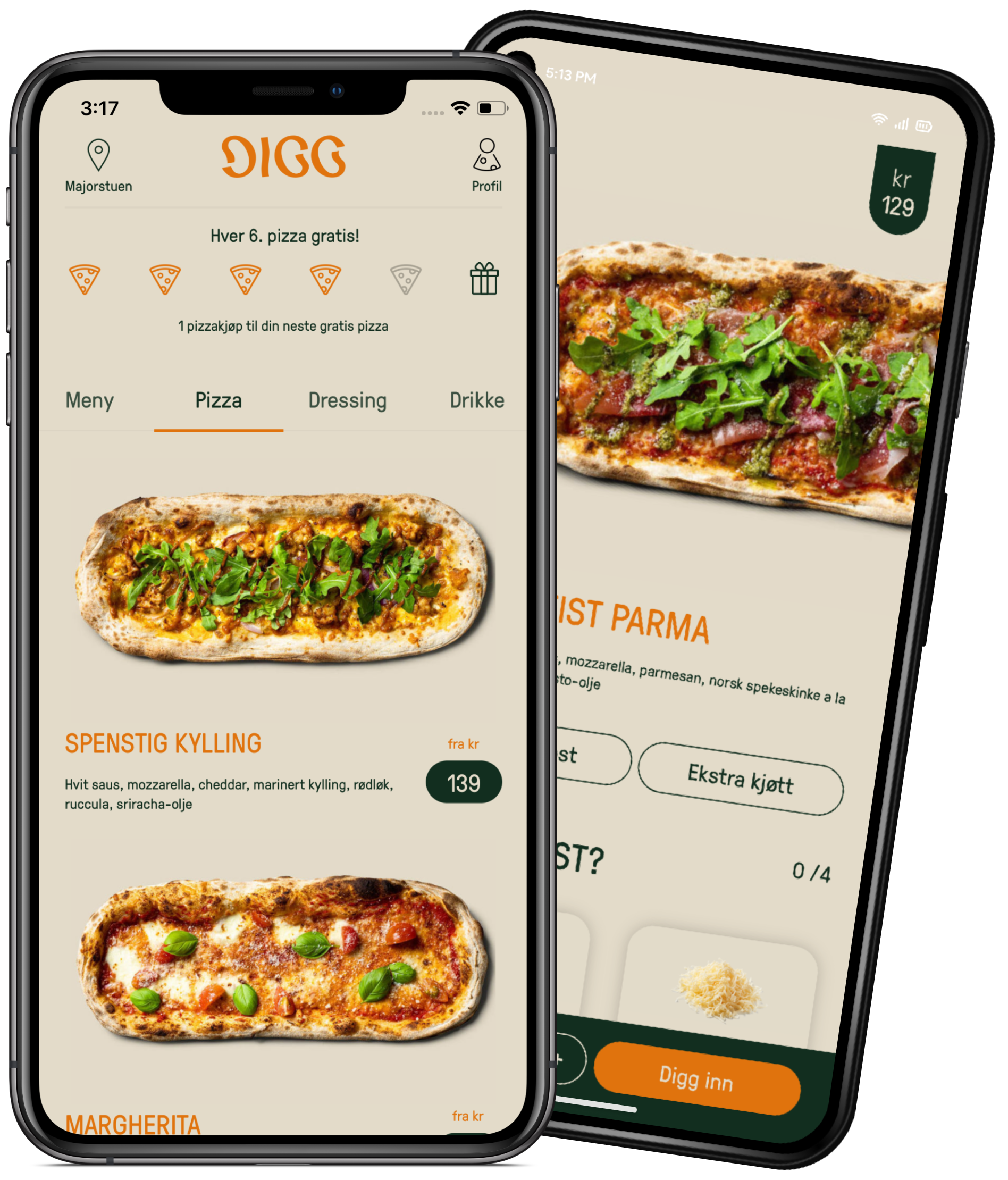 Digg mobile app screens